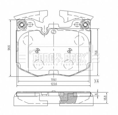 BORG & BECK Комплект тормозных колодок, дисковый тормоз BBP2659